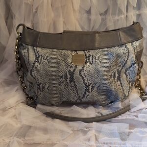 Miche Snake Print Shoulder Bag with Chain Strap